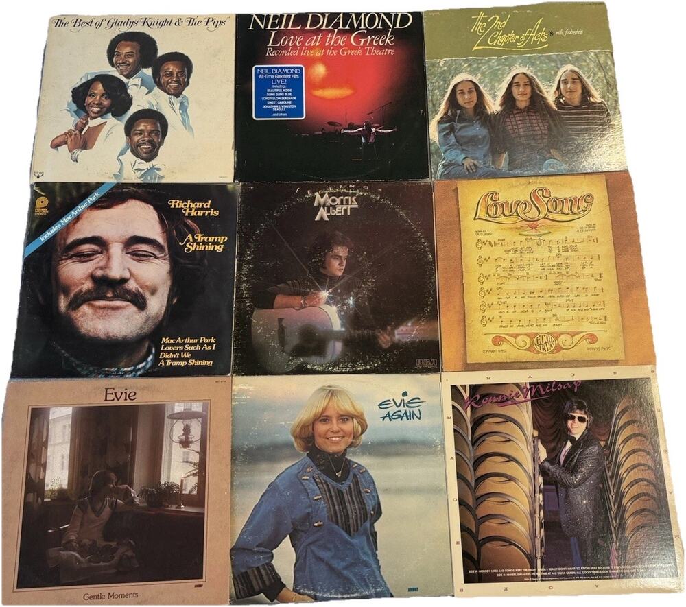 LOT 9x LP Records Gladys Knight & The Pips Neil Diamond 2nd Chapter Of Acts Evie